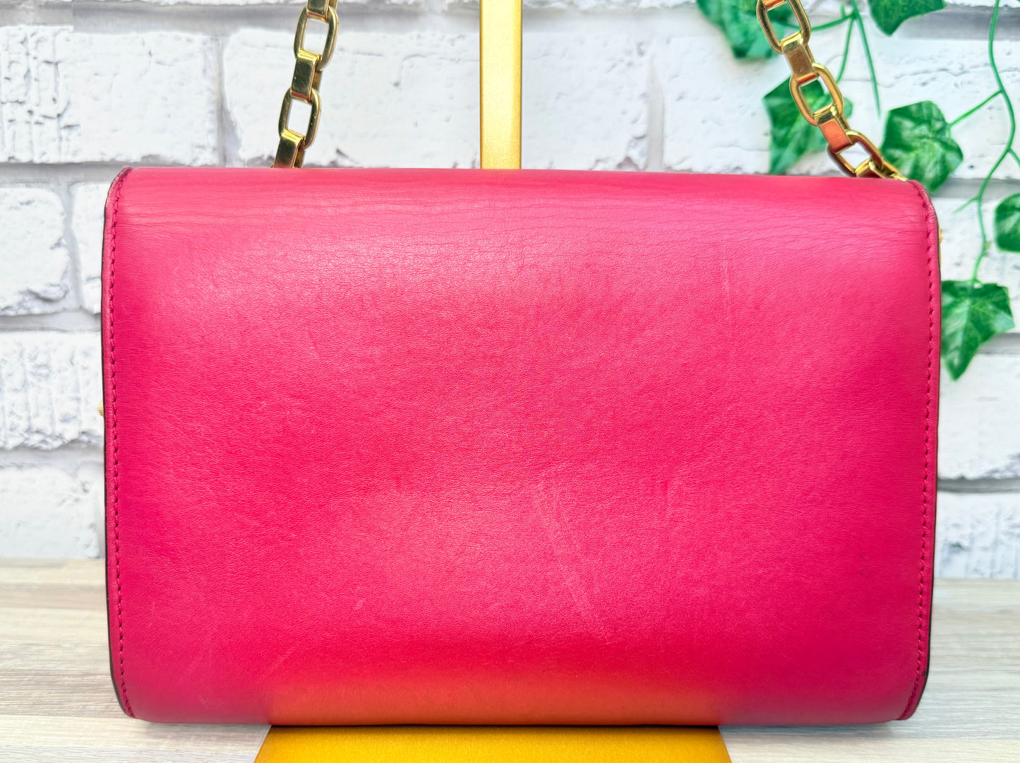 Louis Vuitton Calfskin Chain Louise MM - Raspberry