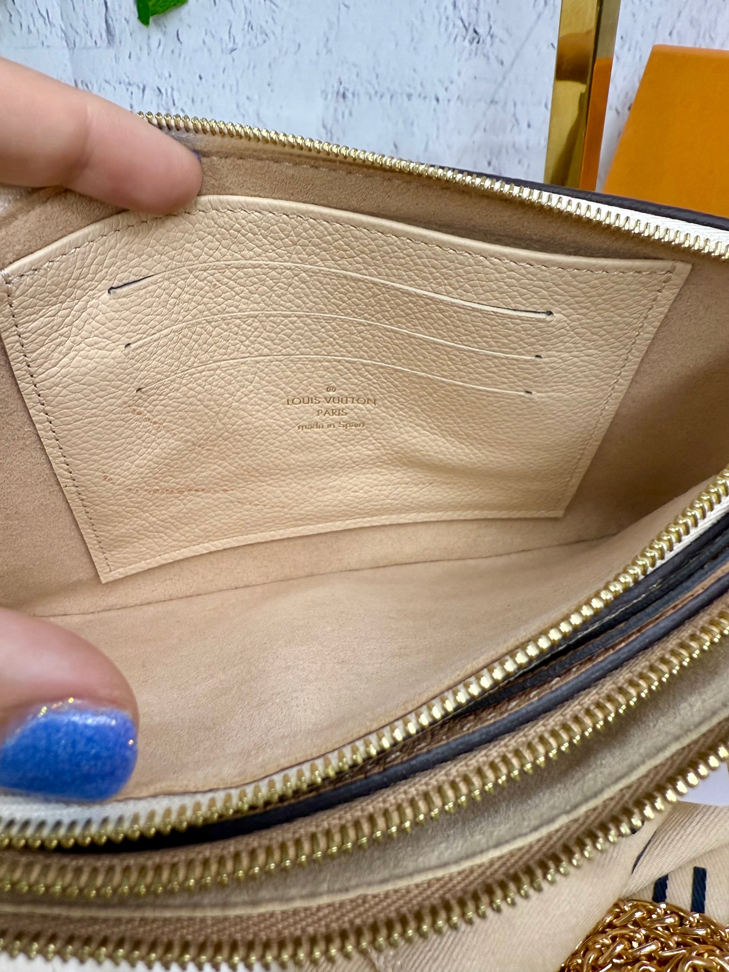 Louis Vuitton Bi-Color Empreinte Monogram Double Zip Pochette