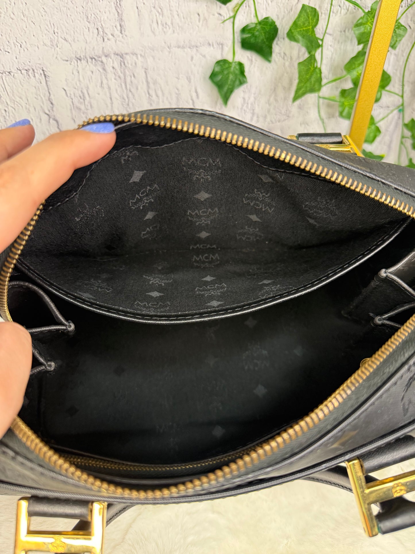 MCM Visetos Boston Bag