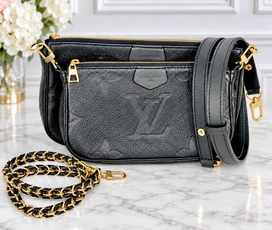 Louis Vuitton Empreinte Leather Multi Pochette (Black) - Super Excellent