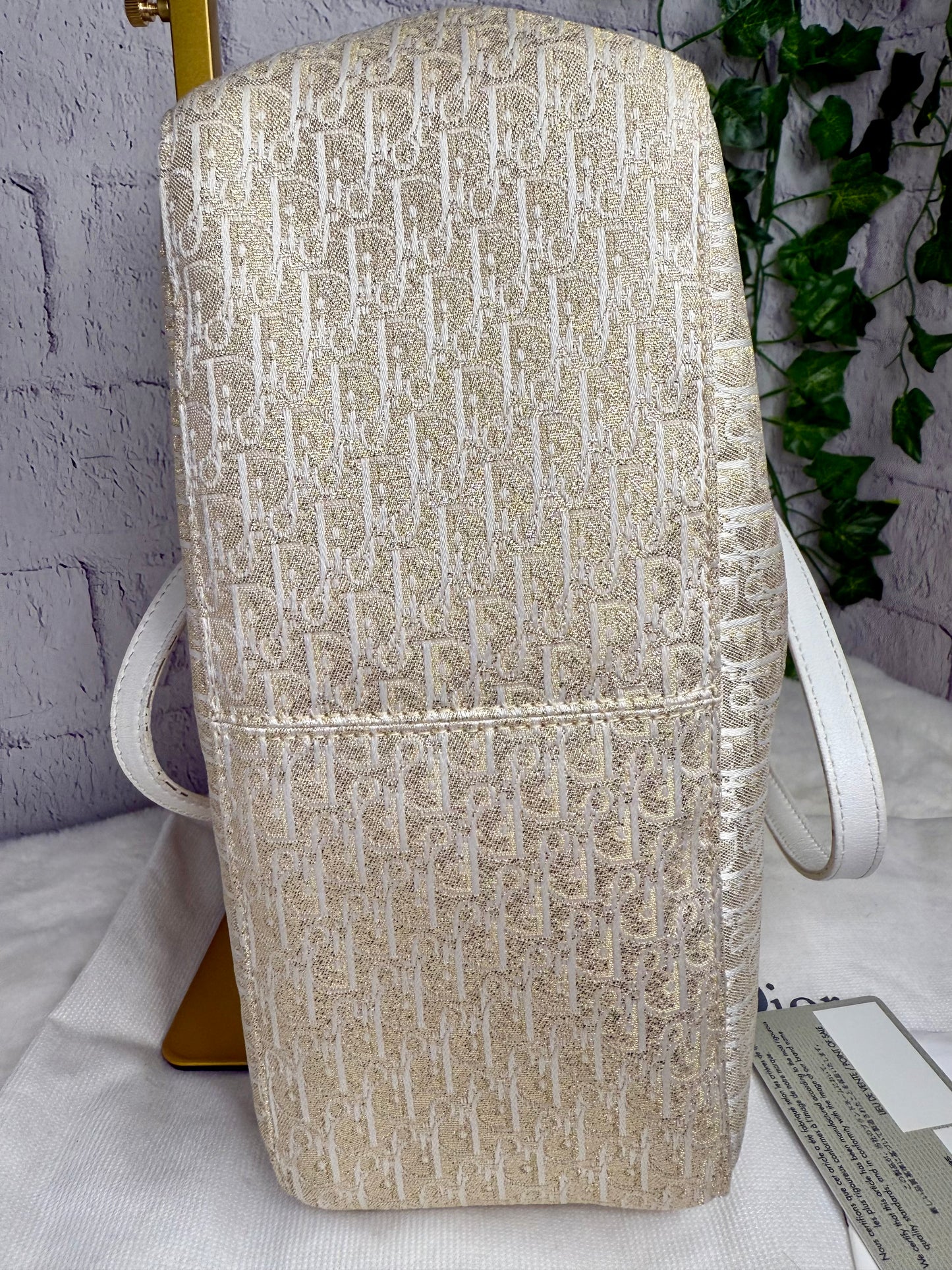 Christian Dior Vintage Metallic Diorissimo Trotter Tote