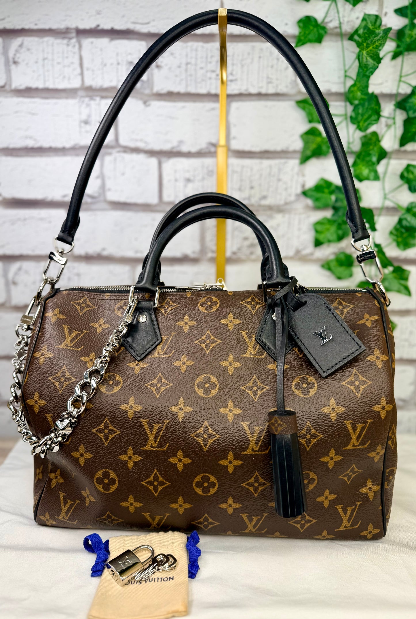 Pre-Owned Louis Vuitton Soft Speedy Dark 30