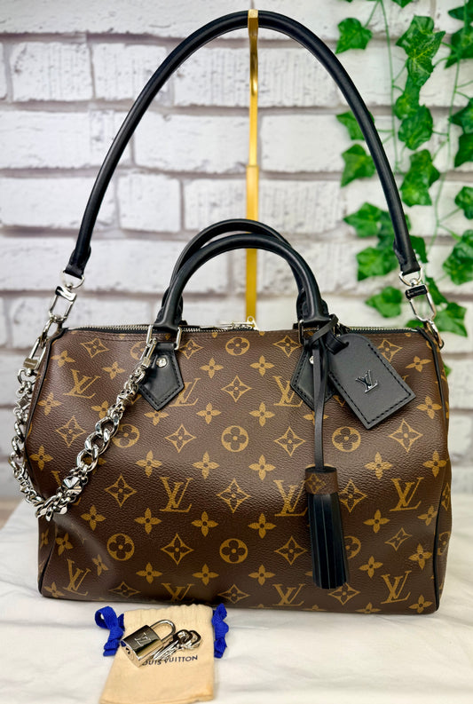 Pre-Owned Louis Vuitton Soft Speedy Dark 30