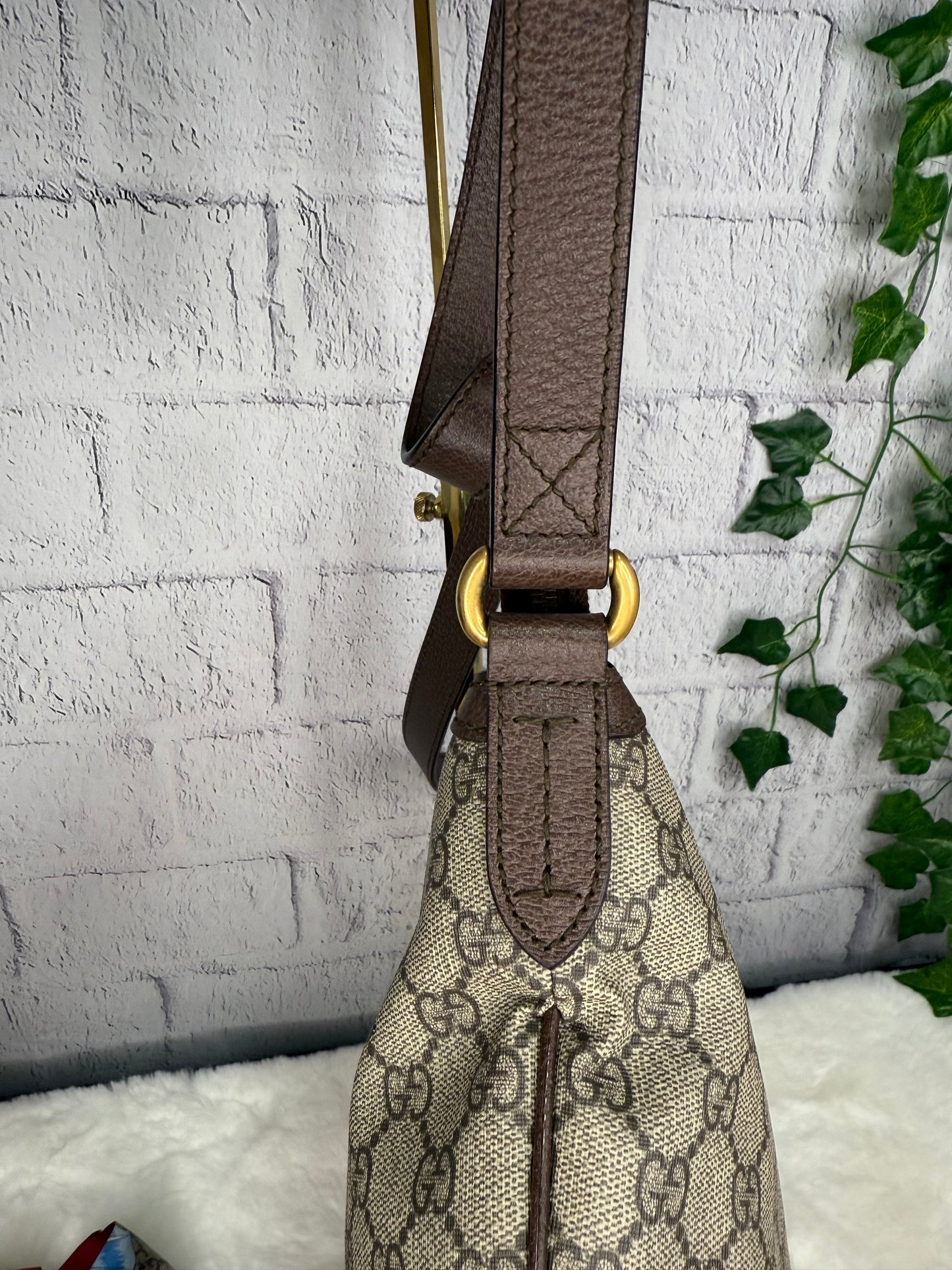 Gucci Supreme Ophidia Half Moon Hobo Bag Small