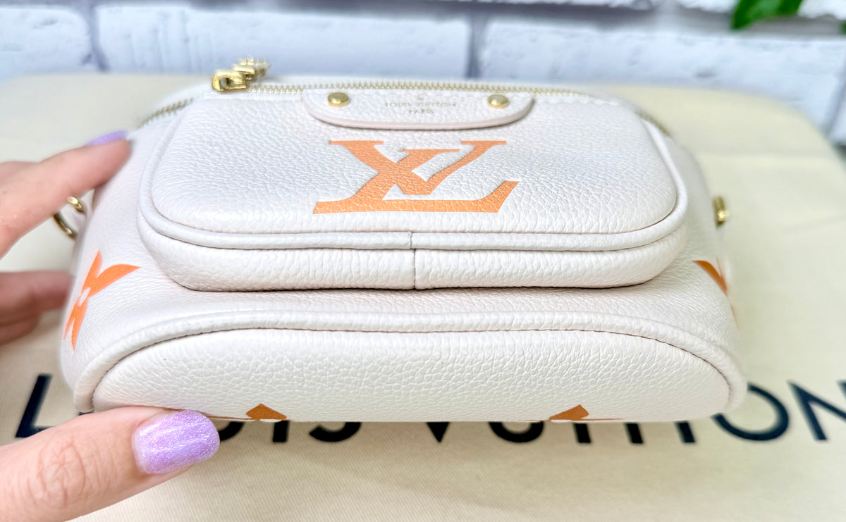 Louis Vuitton “By The Pool” Leather Mini Bum Bag (Cream/Saffron Ombre) - Excellent