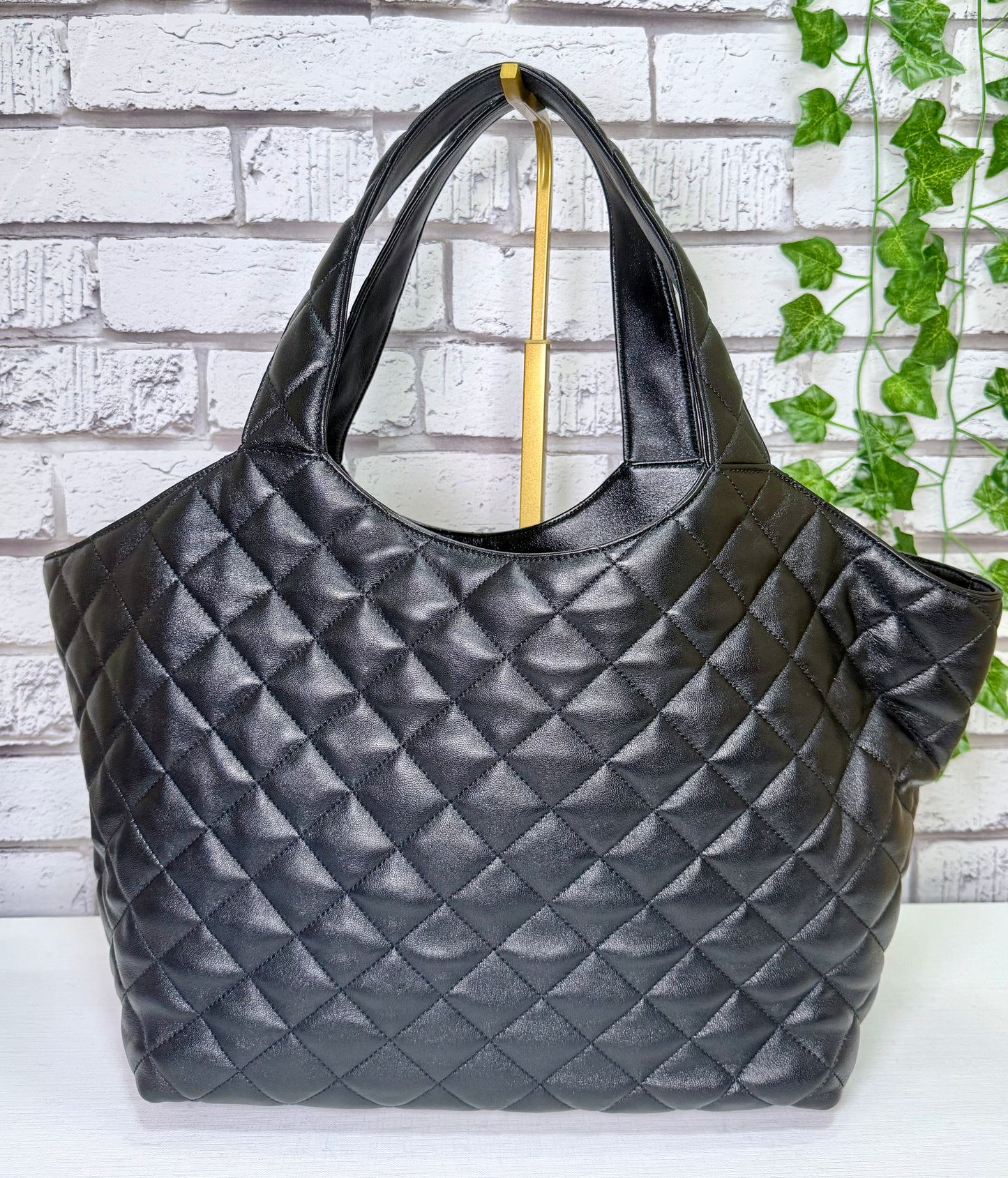YSL Nappa Leather iCare Tote Bag Medium (Black) - Pristine