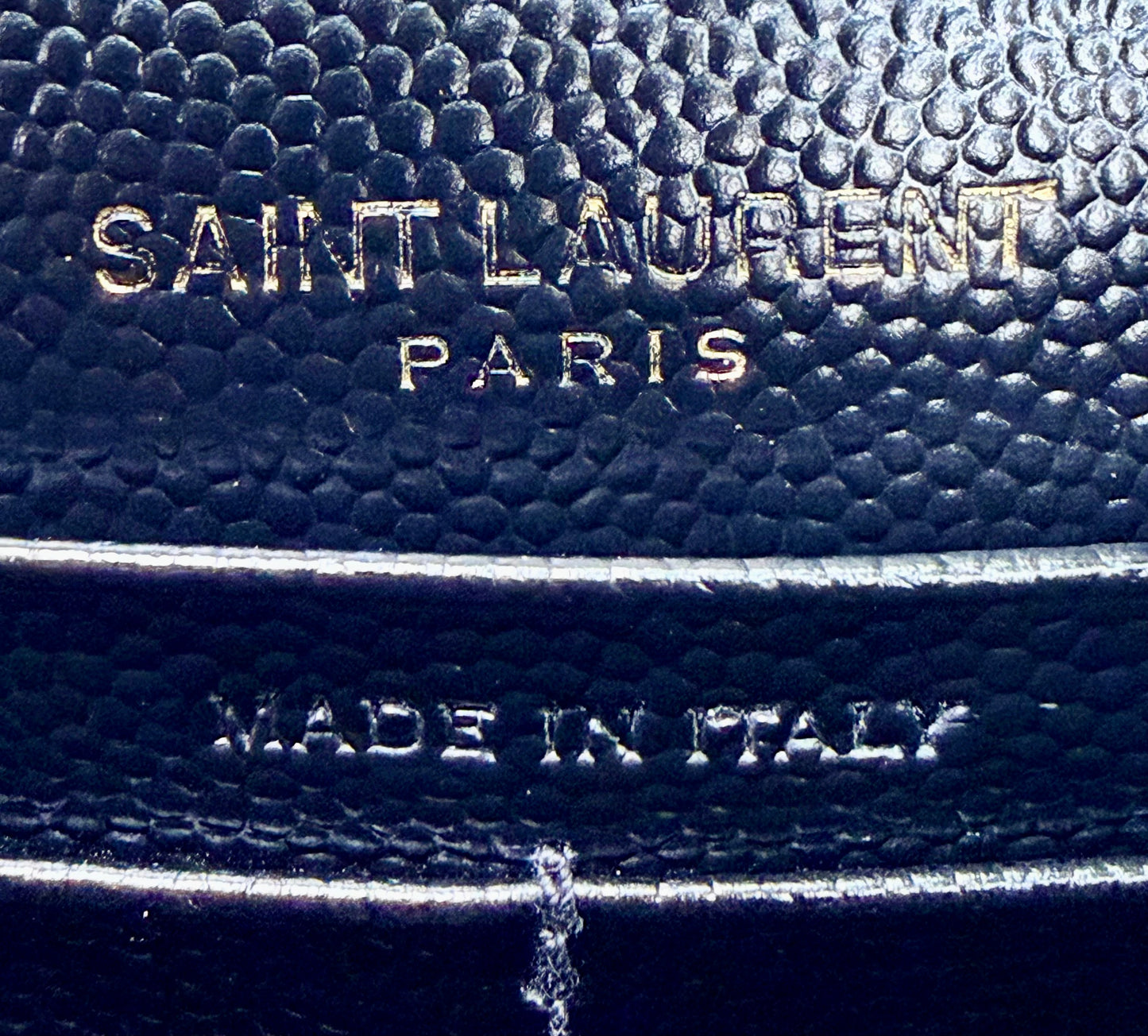 Saint Laurent Grained Leather Cassandre Wallet On Chain - Great/Excellent
