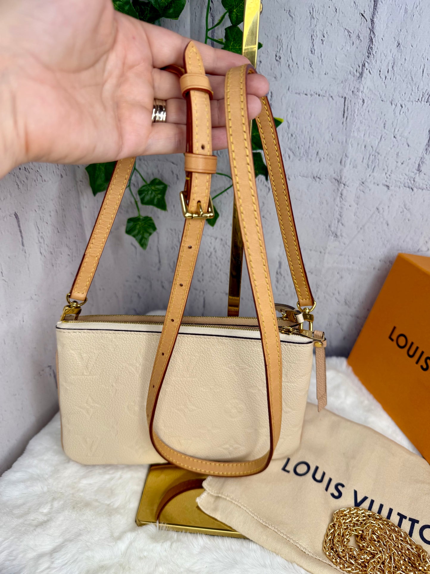 Louis Vuitton Bi-Color Empreinte Monogram Double Zip Pochette