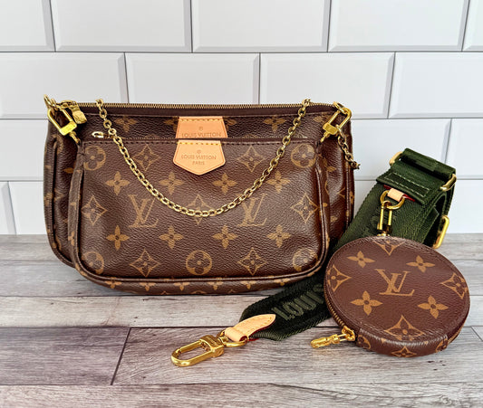 Louis Vuitton Multi Pochette Accessoires (Monogram/Khaki Green) - Like New