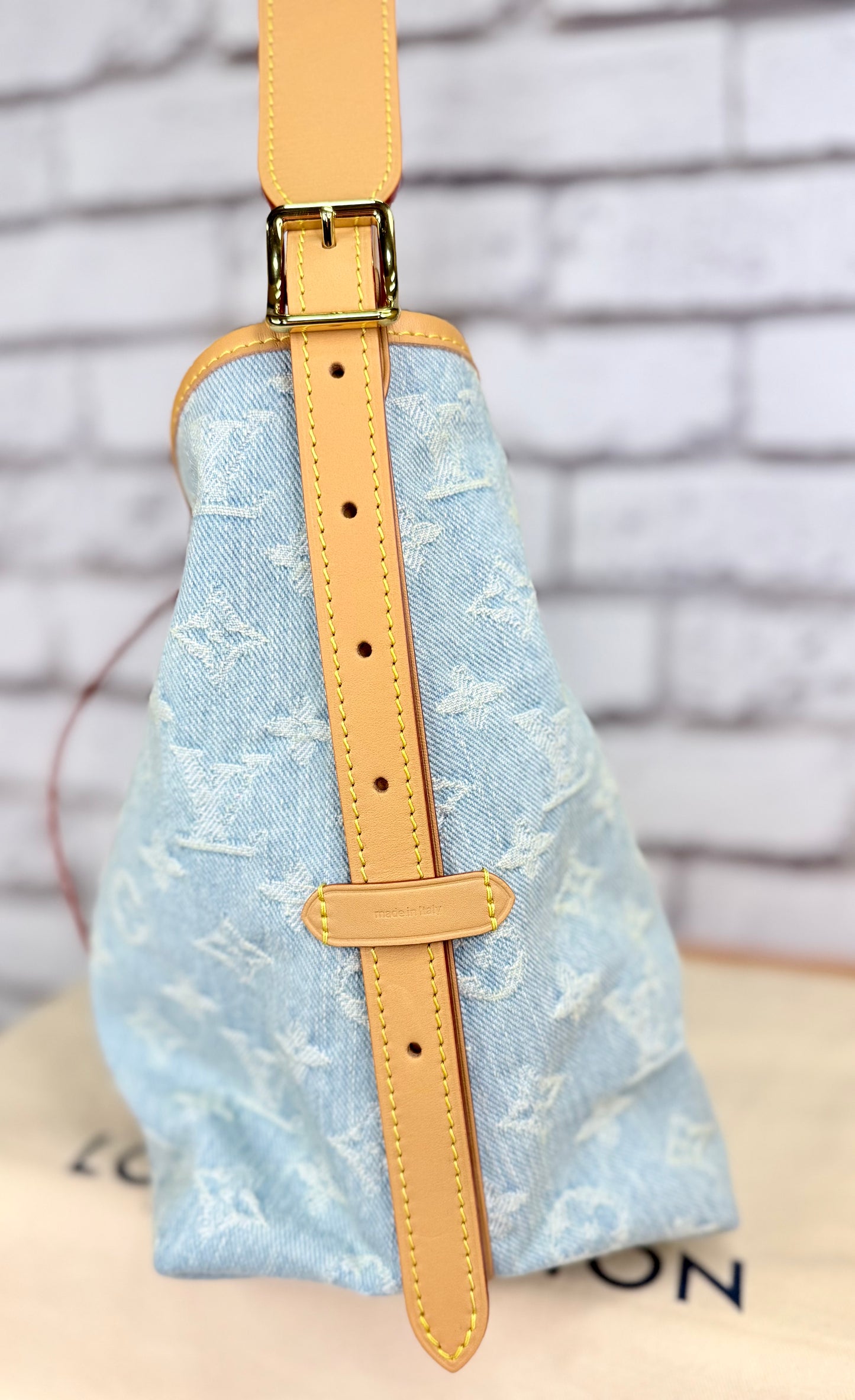Louis Vuitton Carryall PM w/ Pouch (Sky Blue Denim) - Pristine