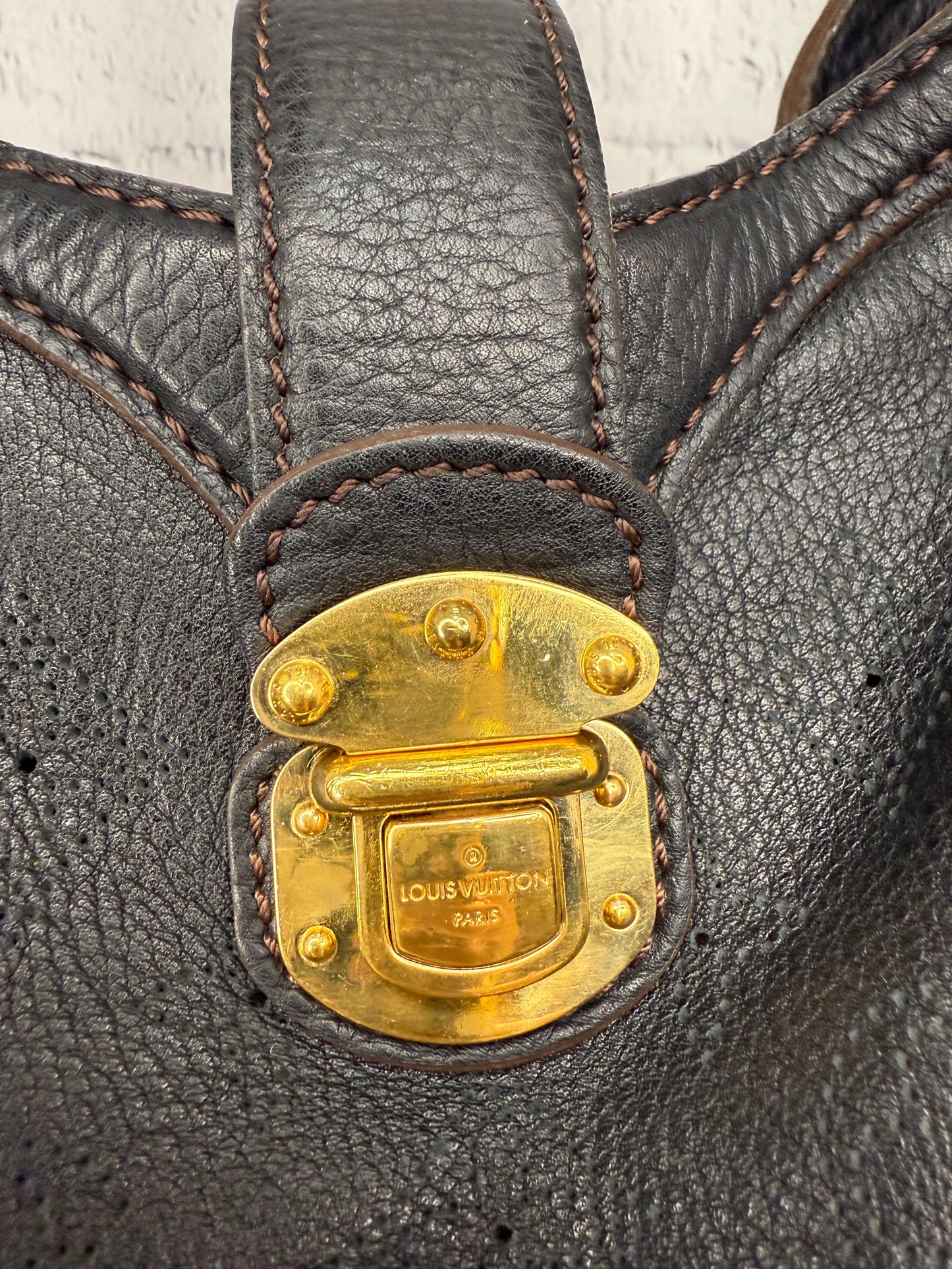 Louis Vuitton Black Mahina Leather XS Hobo