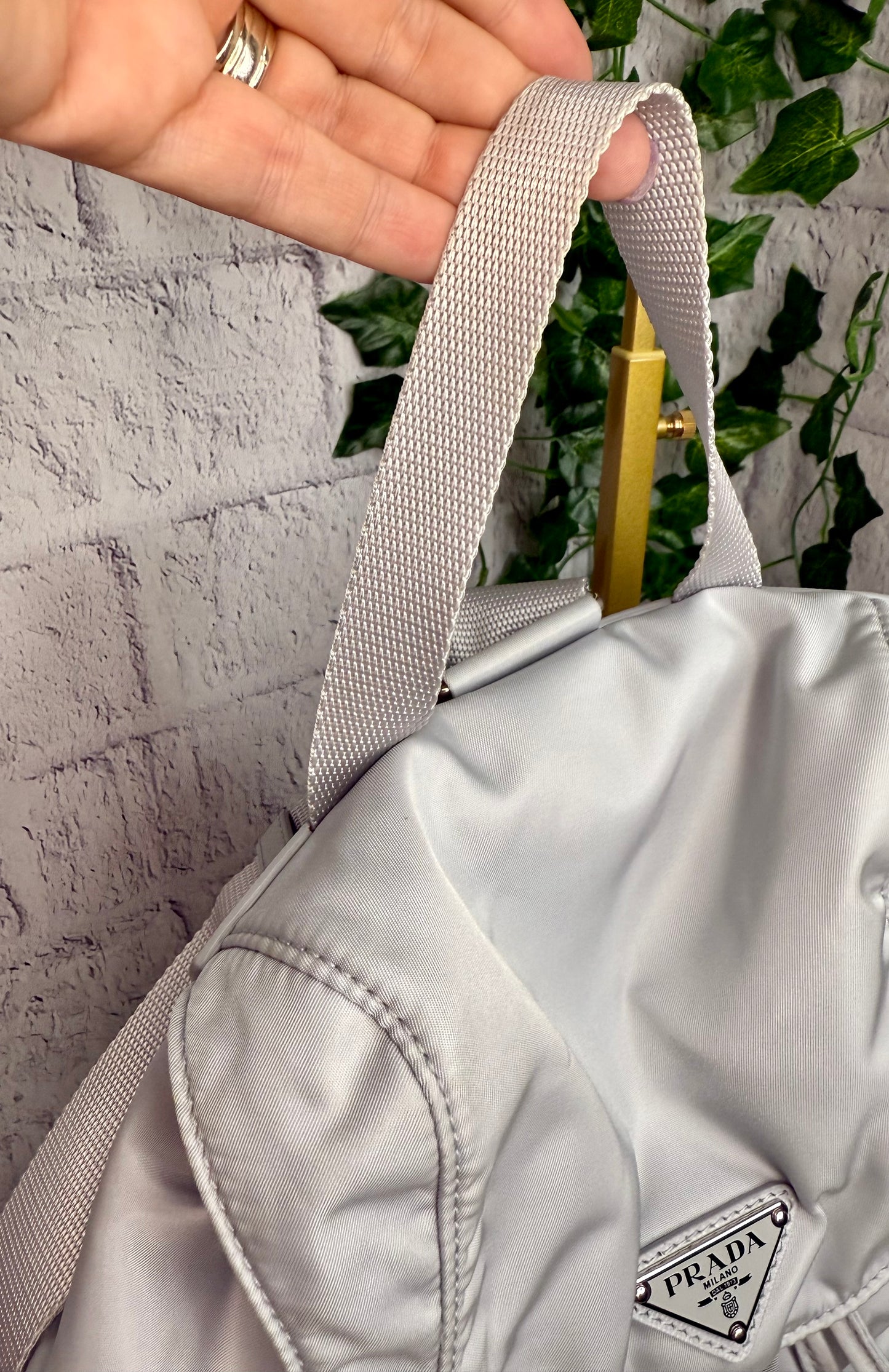 Prada Re Nylon Vela Backpack and Pouch w/ Compact Wallet and Triangles Bandeau