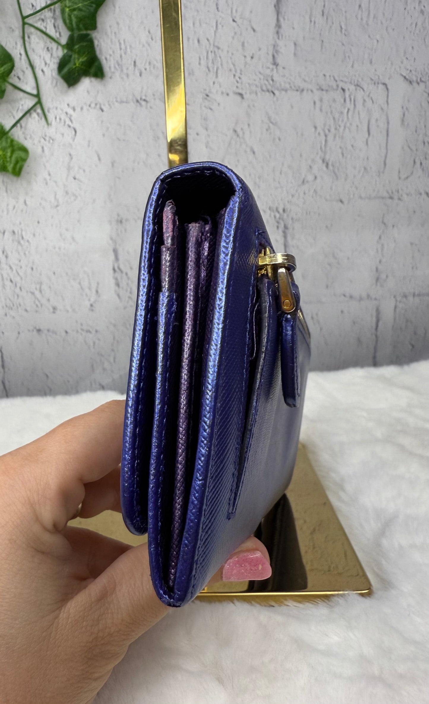 Prada Saffiano Leather Continental Long Wallet - Metallic Bicolor