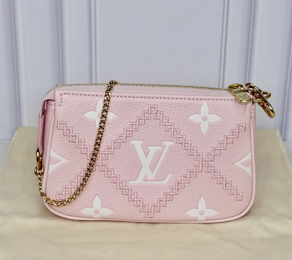 Louis Vuitton Broderies Mini Pochette Accessories (Pink) - New