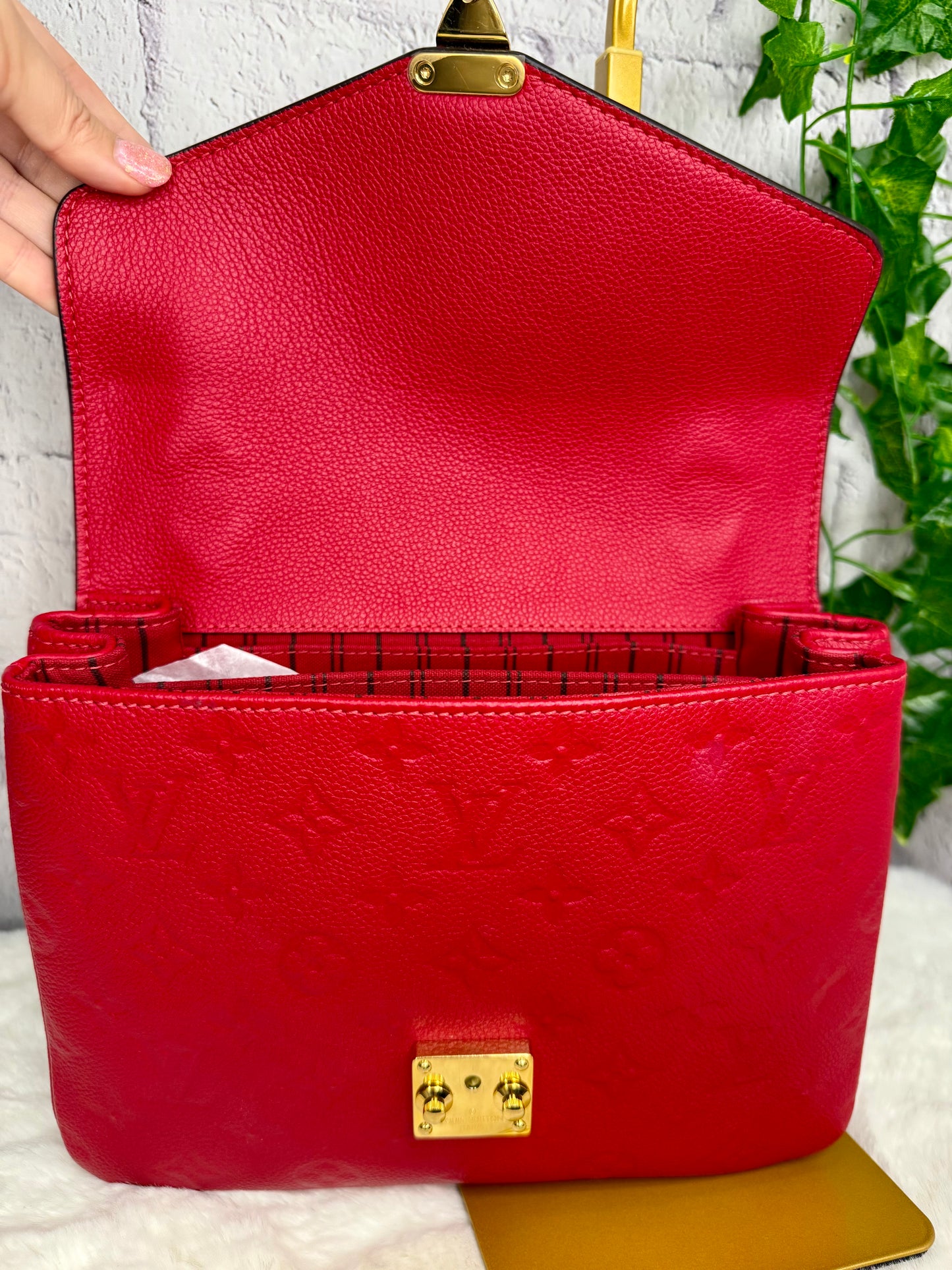 Louis Vuitton Cerise Empreinte Leather Pochette Métis