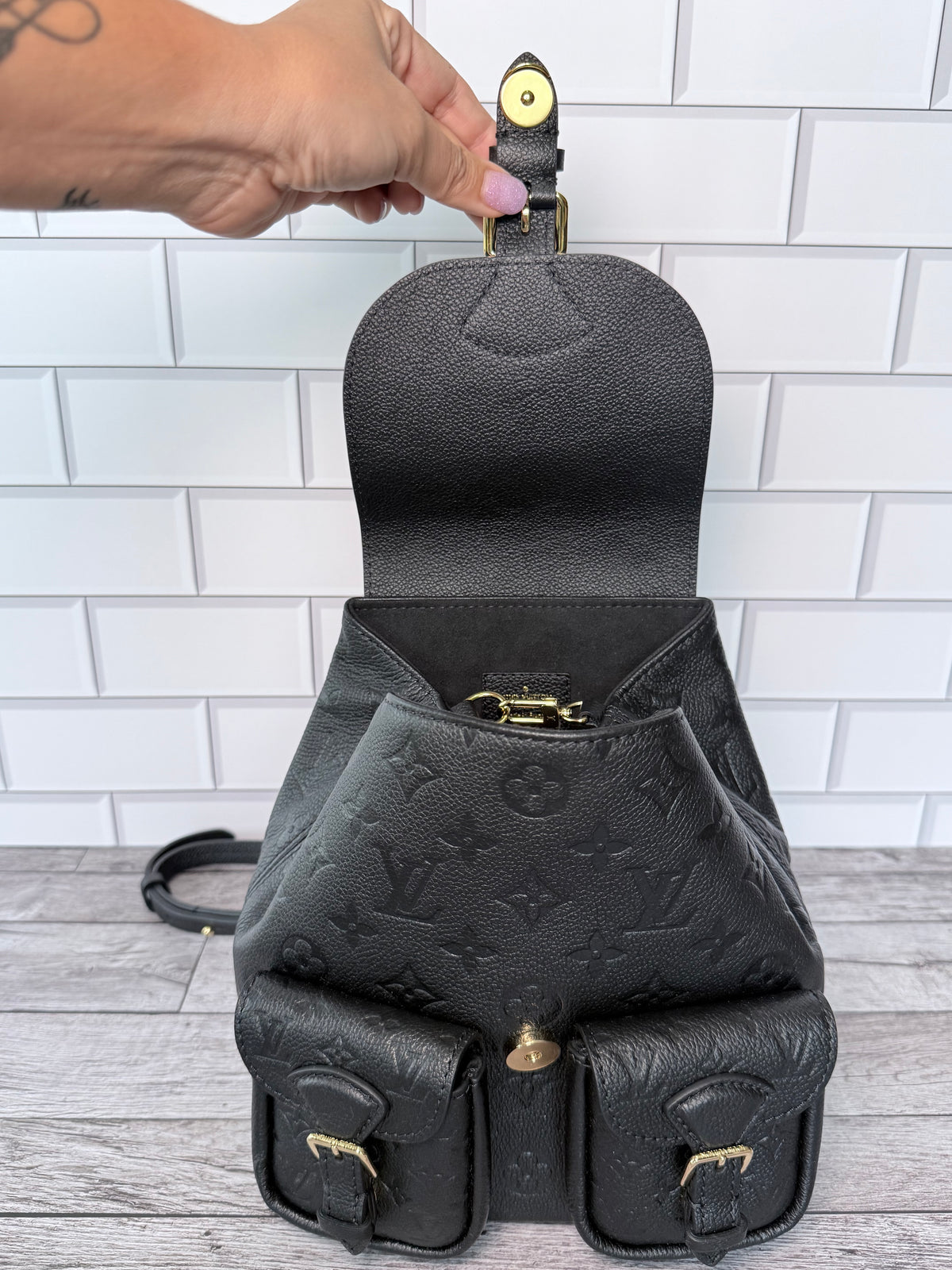 Louis Vuitton Empreinte Leather Backup Backpack (Black) - Pristine