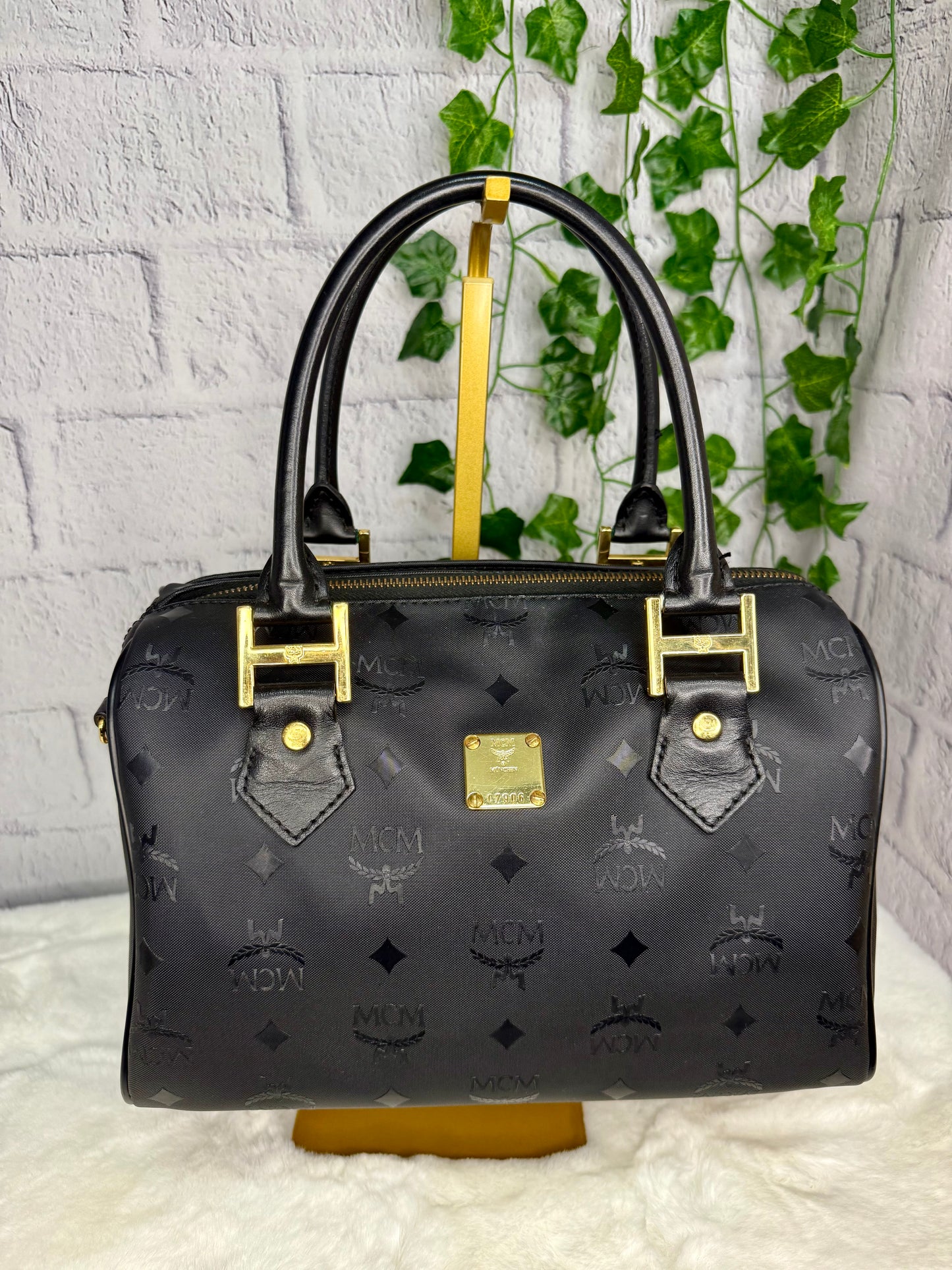 MCM Visetos Boston Bag
