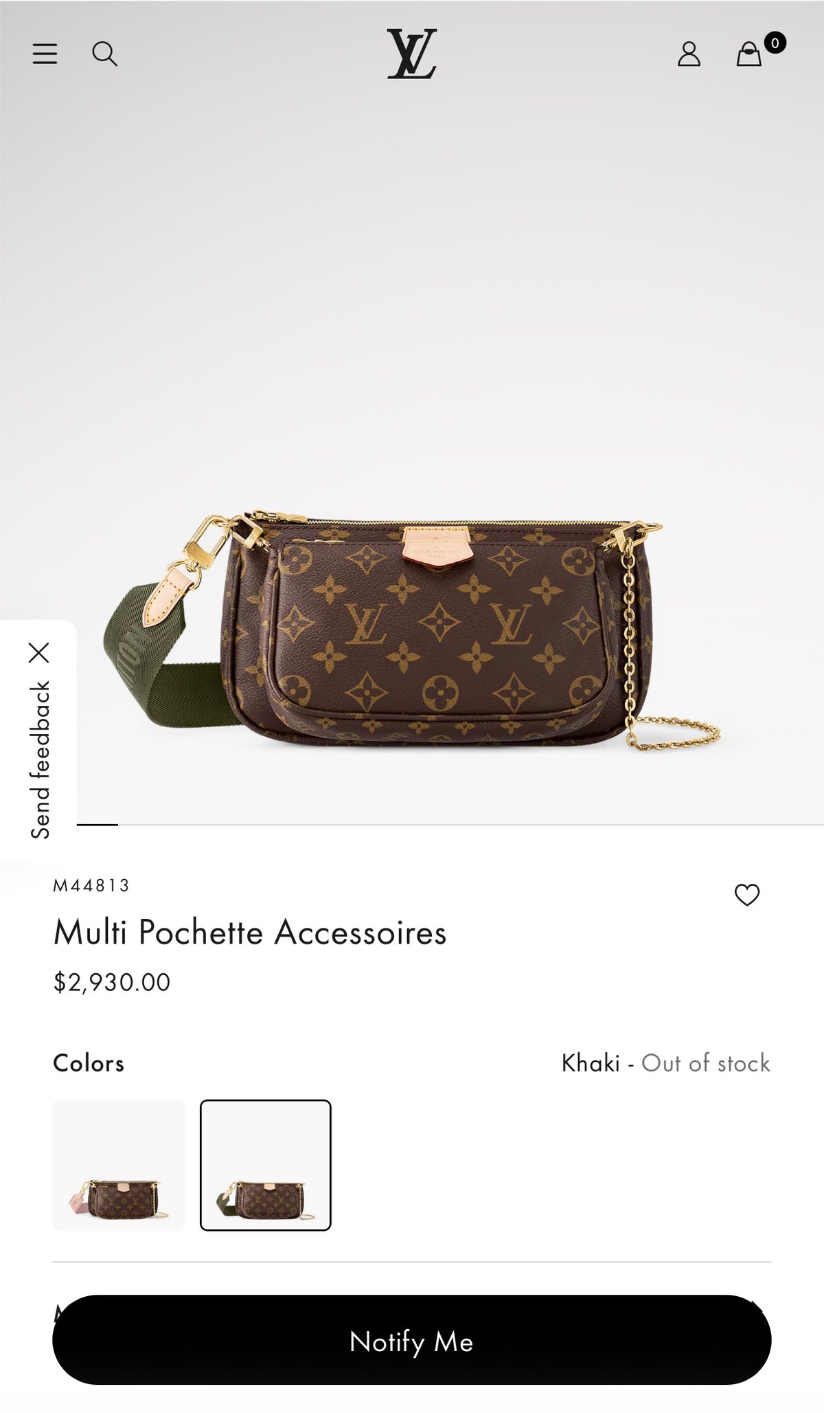 Louis Vuitton Multi Pochette Accessoires (Monogram/Khaki Green) - Like New