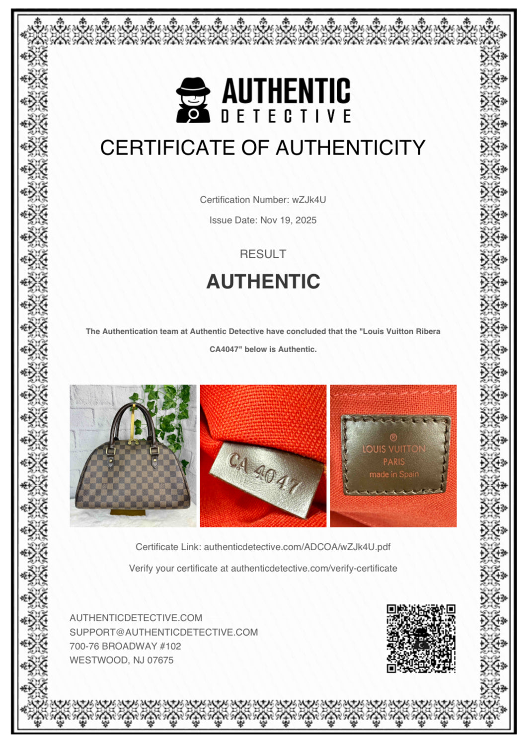 Louis Vuitton Damier Ebene Ribera