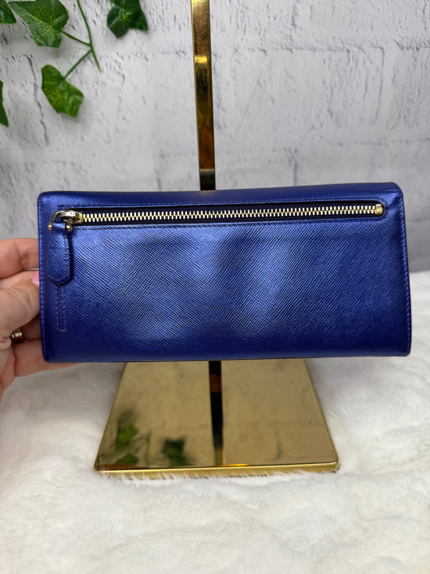 Prada Saffiano Leather Continental Long Wallet - Metallic Bicolor