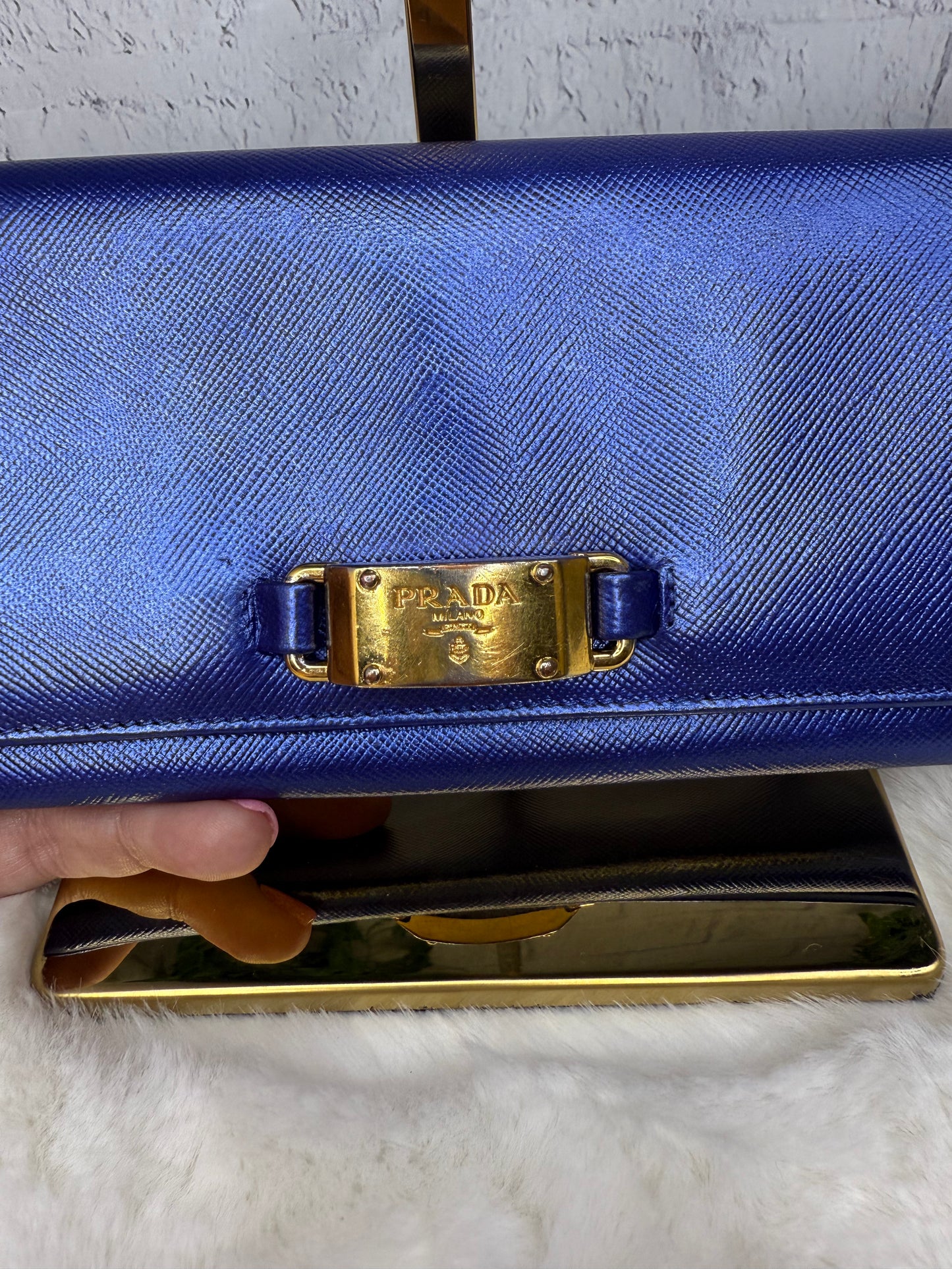 Prada Saffiano Leather Continental Long Wallet - Metallic Bicolor
