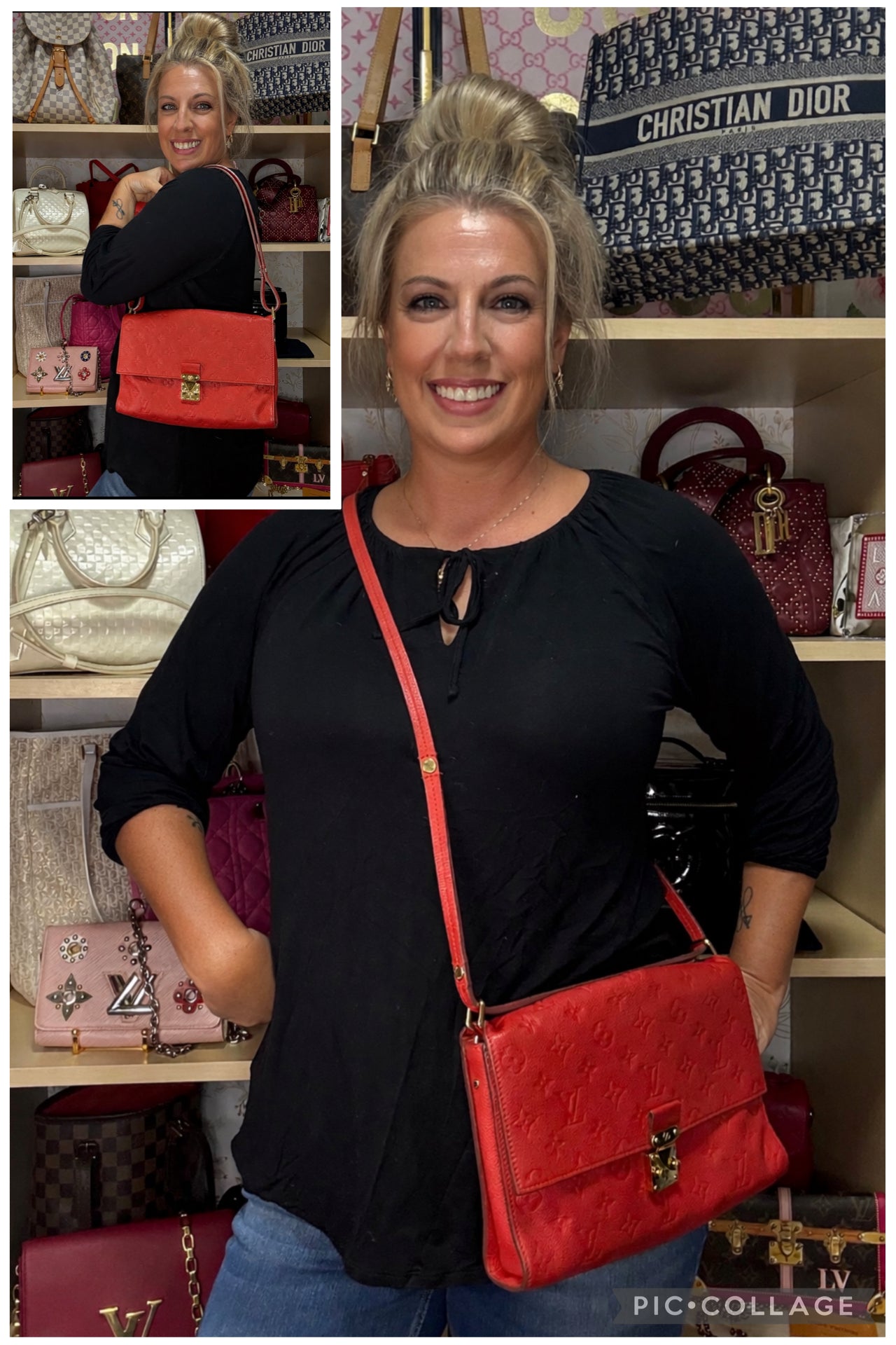 Louis Vuitton Cerise Empreinte Leather Fascinate