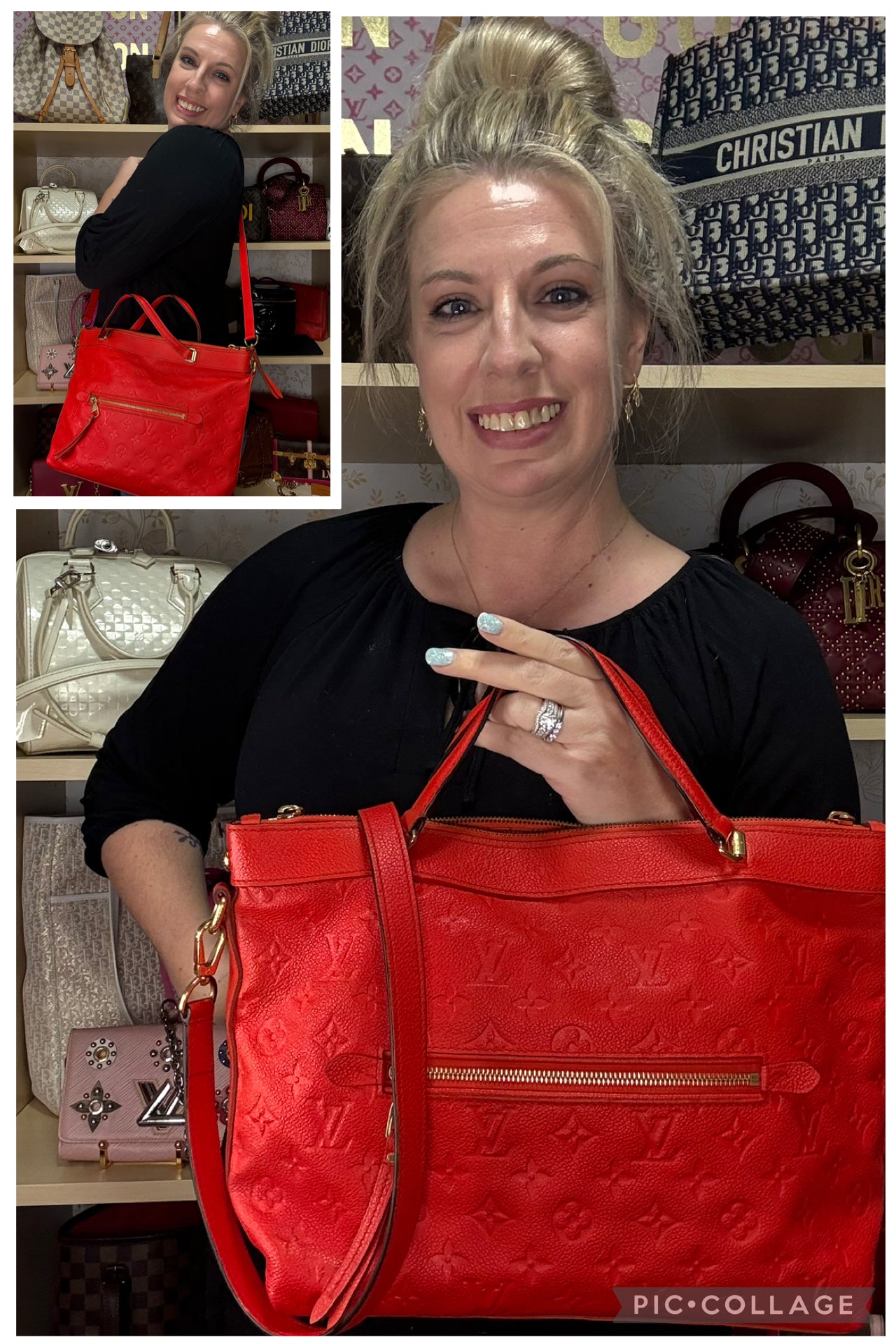 Louis Vuitton Empreinte Leather Bastille (Cerise)