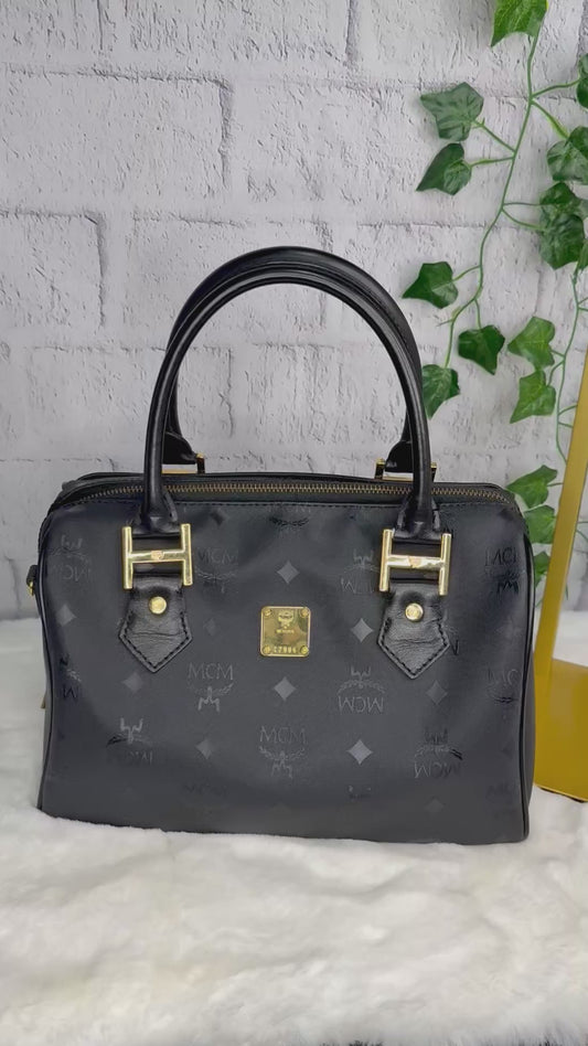 MCM Visetos Boston Bag