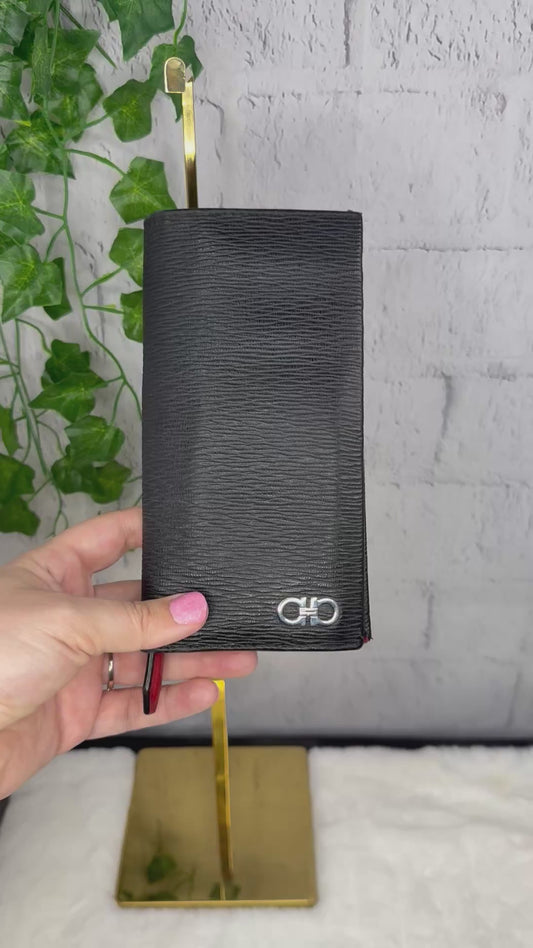 Salvatore Ferragamo Gancini Organizer Wallet Black